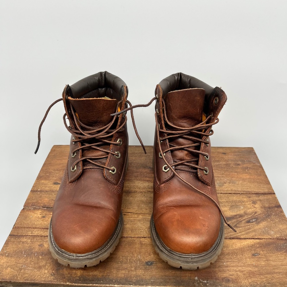 Timberland 6 Inch Premium Waterproof Boots Brown Leather Mens 7.5 M Primaloft